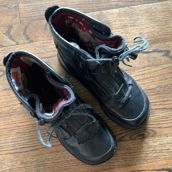 Vibram RRO black leather hard core steel toe boots Union made USA woman’s 7 - Picture 6 of 13